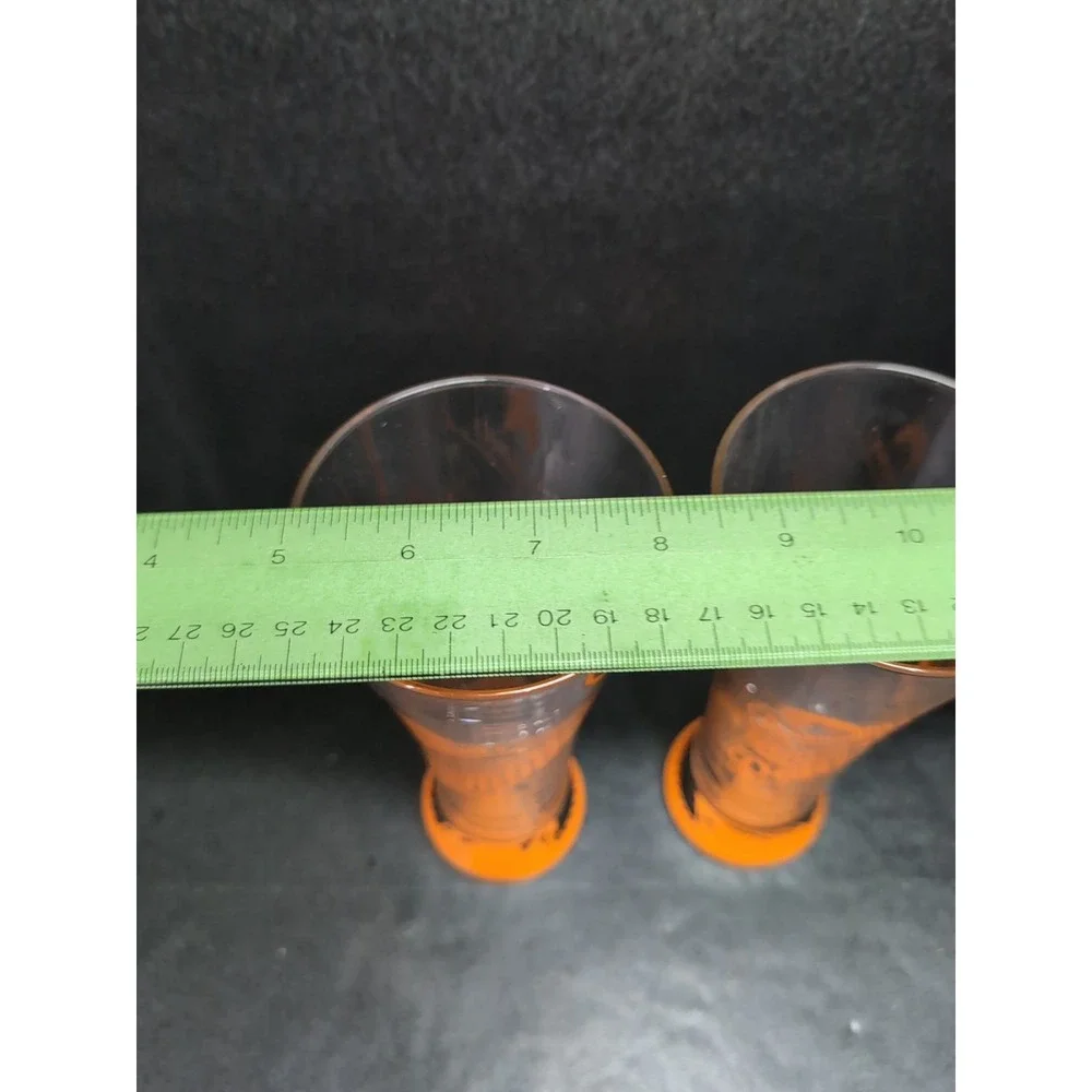 Paramount's Kings Dominion Pilsner Glass Set,‎ Vintage Orange Logo Beer Glasses